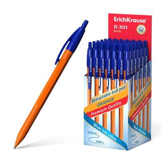Ручка шариковая "Erich Krause.R-301 Orange Matic" синяя 0,7мм автомат 38512