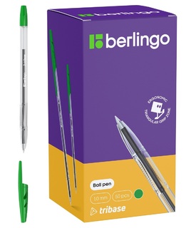 Ручка шариковая "Berlingo.Tribase" зеленая 1мм CBp_10904